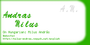 andras milus business card