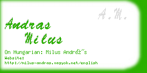 andras milus business card